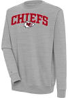 Main image for Antigua Kansas City Chiefs Mens Grey Chenille Logo Victory Long Sleeve Crew Sweatshirt