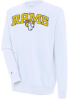 Main image for Antigua Los Angeles Rams Mens White Chenille Logo Victory Long Sleeve Crew Sweatshirt