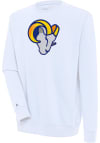 Main image for Antigua Los Angeles Rams Mens White Chenille Logo Victory Long Sleeve Crew Sweatshirt