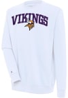 Main image for Antigua Minnesota Vikings Mens White Chenille Logo Victory Long Sleeve Crew Sweatshirt