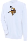 Main image for Antigua Minnesota Vikings Mens White Chenille Logo Victory Long Sleeve Crew Sweatshirt