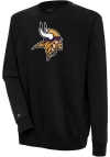 Main image for Antigua Minnesota Vikings Mens Black Chenille Logo Victory Long Sleeve Crew Sweatshirt
