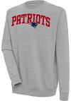 Main image for Antigua New England Patriots Mens Grey Chenille Logo Victory Long Sleeve Crew Sweatshirt