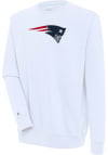 Main image for Antigua New England Patriots Mens White Chenille Logo Victory Long Sleeve Crew Sweatshirt