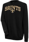 Main image for Antigua New Orleans Saints Mens Black Chenille Logo Victory Long Sleeve Crew Sweatshirt