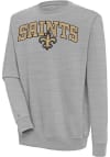Main image for Antigua New Orleans Saints Mens Grey Chenille Logo Victory Long Sleeve Crew Sweatshirt