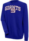 Main image for Antigua New York Giants Mens Blue Chenille Logo Victory Long Sleeve Crew Sweatshirt