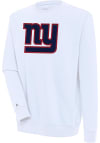 Main image for Antigua New York Giants Mens White Chenille Logo Victory Long Sleeve Crew Sweatshirt