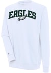 Main image for Antigua Philadelphia Eagles Mens White Chenille Logo Victory Long Sleeve Crew Sweatshirt