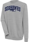 Main image for Antigua Seattle Seahawks Mens Grey Chenille Logo Victory Long Sleeve Crew Sweatshirt