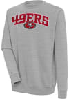 Main image for Antigua San Francisco 49ers Mens Grey Chenille Logo Victory Long Sleeve Crew Sweatshirt