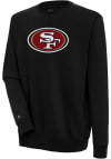 Main image for Antigua San Francisco 49ers Mens Black Chenille Logo Victory Long Sleeve Crew Sweatshirt