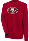 Main image for Antigua San Francisco 49ers Mens Red Chenille Logo Victory Long Sleeve Crew Sweatshirt
