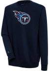 Main image for Antigua Tennessee Titans Mens Navy Blue Full Front Chenille Victory Long Sleeve Crew Sweatshirt