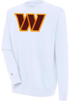 Main image for Antigua Washington Commanders Mens White Chenille Logo Victory Long Sleeve Crew Sweatshirt