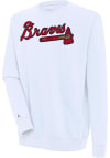 Main image for Antigua Atlanta Braves Mens White Victory Long Sleeve Crew Sweatshirt
