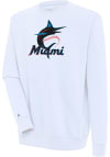 Main image for Antigua Miami Marlins Mens White Victory Long Sleeve Crew Sweatshirt