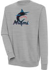 Main image for Antigua Miami Marlins Mens Grey Victory Long Sleeve Crew Sweatshirt
