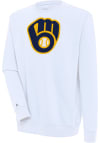 Main image for Antigua Milwaukee Brewers Mens White Victory Long Sleeve Crew Sweatshirt