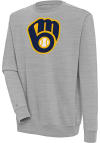 Main image for Antigua Milwaukee Brewers Mens Grey Victory Long Sleeve Crew Sweatshirt