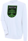 Main image for Antigua Austin FC Mens White Victory Long Sleeve Crew Sweatshirt