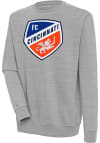 Main image for Antigua FC Cincinnati Mens Grey Victory Long Sleeve Crew Sweatshirt