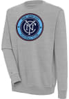 Main image for Antigua New York City FC Mens Grey Victory Long Sleeve Crew Sweatshirt