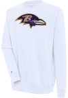 Main image for Antigua Baltimore Ravens Mens White Victory Long Sleeve Crew Sweatshirt