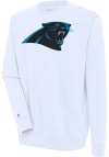 Main image for Antigua Carolina Panthers Mens White Victory Long Sleeve Crew Sweatshirt