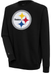 Main image for Antigua Pittsburgh Steelers Mens Black Victory Long Sleeve Crew Sweatshirt