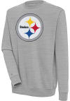 Main image for Antigua Pittsburgh Steelers Mens Grey Victory Long Sleeve Crew Sweatshirt