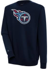 Main image for Antigua Tennessee Titans Mens Navy Blue Full Front Victory Long Sleeve Crew Sweatshirt