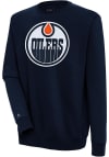 Main image for Antigua Edmonton Oilers Mens Navy Blue Full Front Victory Long Sleeve Crew Sweatshirt