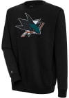 Main image for Antigua San Jose Sharks Mens Black Full Front Victory Long Sleeve Crew Sweatshirt