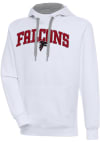 Main image for Antigua Atlanta Falcons Mens White Chenille Logo Victory Long Sleeve Hoodie