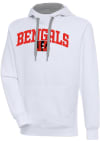 Main image for Antigua Cincinnati Bengals Mens White Chenille Logo Victory Long Sleeve Hoodie