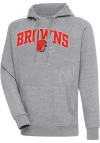 Main image for Antigua Cleveland Browns Mens Grey Chenille Logo Victory Long Sleeve Hoodie