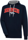 Main image for Antigua Denver Broncos Mens Navy Blue Chenille Logo Victory Long Sleeve Hoodie