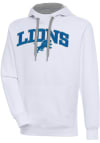 Main image for Antigua Detroit Lions Mens White Chenille Logo Victory Long Sleeve Hoodie