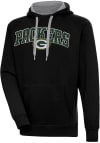 Main image for Antigua Green Bay Packers Mens Black Chenille Logo Victory Long Sleeve Hoodie