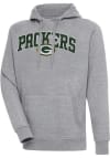 Main image for Antigua Green Bay Packers Mens Grey Chenille Logo Victory Long Sleeve Hoodie