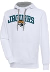 Main image for Antigua Jacksonville Jaguars Mens White Chenille Logo Victory Long Sleeve Hoodie