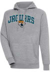 Main image for Antigua Jacksonville Jaguars Mens Grey Chenille Logo Victory Long Sleeve Hoodie
