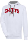 Main image for Antigua Kansas City Chiefs Mens White Chenille Logo Victory Long Sleeve Hoodie