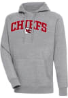 Main image for Antigua Kansas City Chiefs Mens Grey Chenille Logo Victory Long Sleeve Hoodie