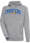 Main image for Antigua Los Angeles Chargers Mens Grey Chenille Logo Victory Long Sleeve Hoodie