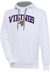 Main image for Antigua Minnesota Vikings Mens White Chenille Logo Victory Long Sleeve Hoodie