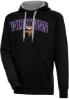 Main image for Antigua Minnesota Vikings Mens Black Chenille Logo Victory Long Sleeve Hoodie