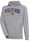 Main image for Antigua Minnesota Vikings Mens Grey Chenille Logo Victory Long Sleeve Hoodie