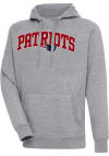 Main image for Antigua New England Patriots Mens Grey Chenille Logo Victory Long Sleeve Hoodie